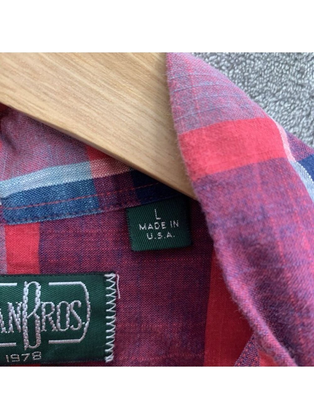 Gitman Bros 40th Anniversary Shirt Men Large Plaid Short Sleeve Button Up Preppy - Picture 6 of 9